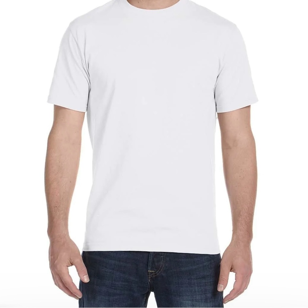 Mens (2) Hanes White T-Shirts, Sz M, NWOT